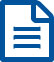 Blue icon of a sheet of paper with a dog-eared corner and three 
lines across the middle