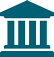 Teal icon of a building with four 
columns